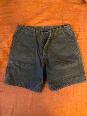 Men's Dark Blue Casual Cotton Work Shorts
